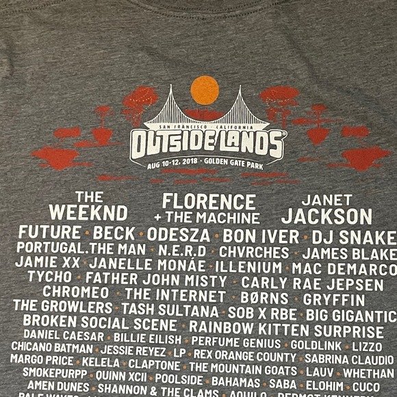 Outside Lands Concert T Shirt Woman’s Small San Francisco 2018 Weeknd Future - Picture 6 of 6